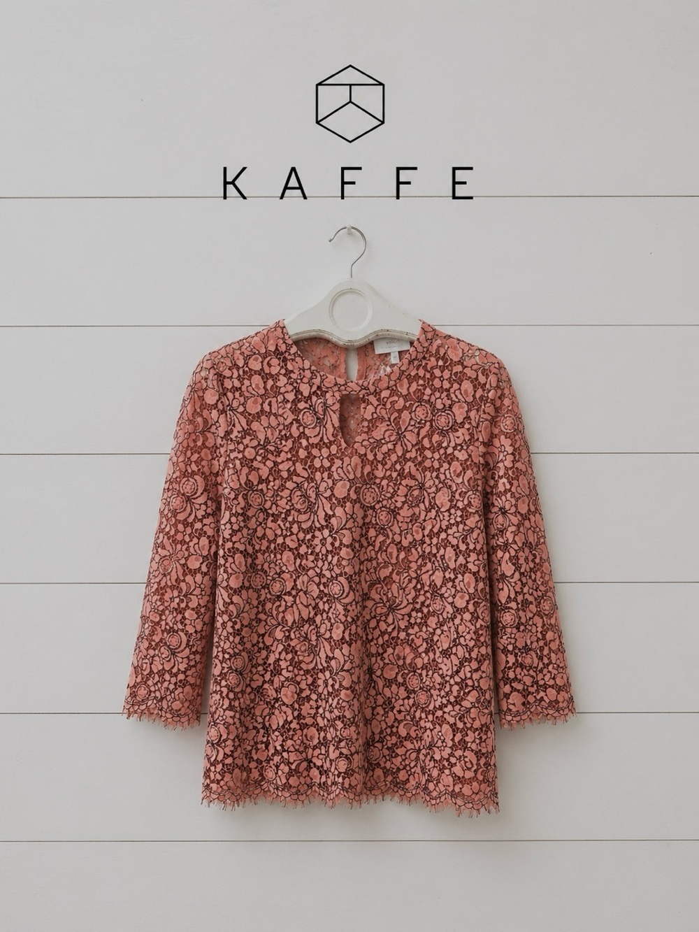 KAFFE – Pink Lace Top – Size 40 (M)